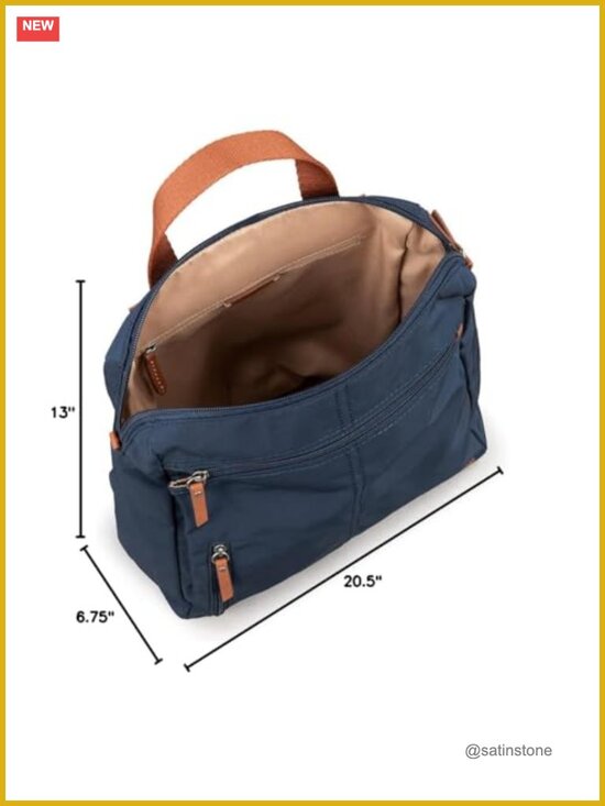 Recycled Nylon Backpack with Laptop Compartment, Adjustable Strap